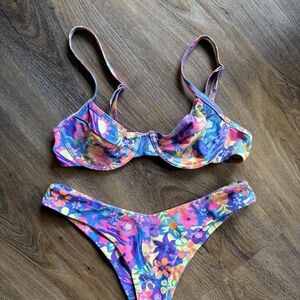 Kulani Kinis Floral Bikini - Purple and Pink